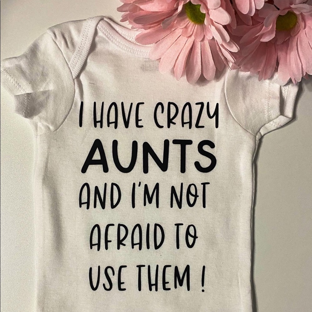 3-6 month old onesies crazy aunts unisex !